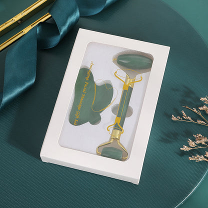 Crystal Pink Head Jade Facial Roller and Gua Sha Massage Tool